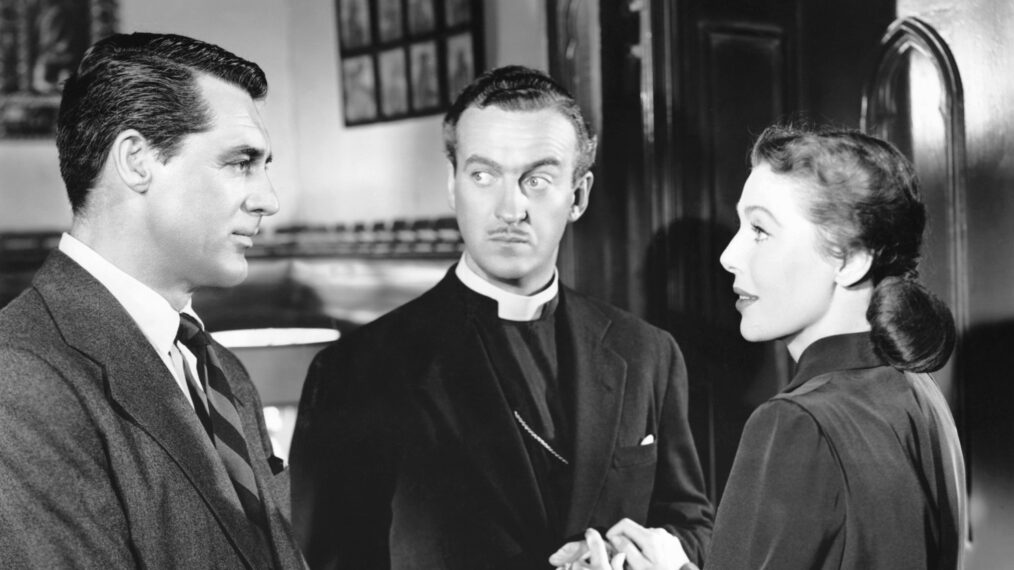 James Stewart, David Niven, and Loretta Young in 'The Bishop's Wife'