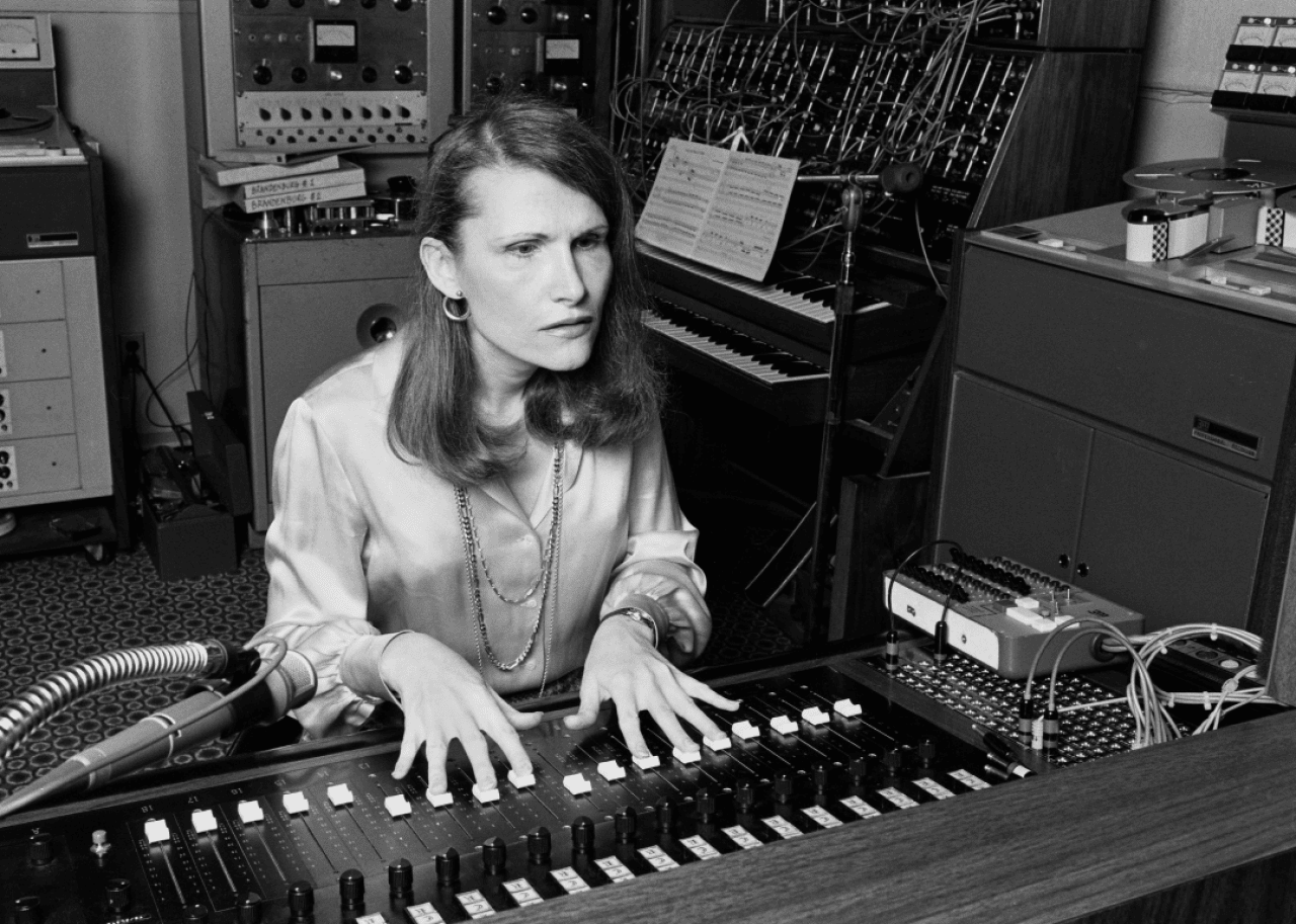 Wendy Carlos at work in her recording studio.
